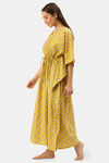 Putchi Maternity Relaxed Fit Cotton Nightwear with Robe - Yellow — thumbnail 2