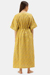Putchi Maternity Relaxed Fit Cotton Nightwear with Robe - Yellow — thumbnail 3