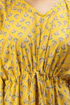 Putchi Maternity Relaxed Fit Cotton Nightwear with Robe - Yellow — thumbnail 6