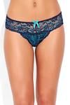Zivame Lace Kissed Low Rise Thong Panty- Black n Blue — thumbnail 4