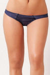 Zivame Contrast Lace Low Rise Thong Panty-Blue — thumbnail 1