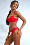 Zivame All Lace Scalloped Low Waist Thong Pant-Red — thumbnail 1