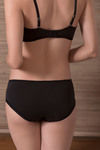 Zivame Contrast Lace Lined Mid Waist Bikini Panty-Black — thumbnail 2