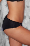 Zivame Mid Rise Soft Lace Bikini Brief -Black N Pink — thumbnail 2