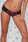 Zivame Mid Rise Soft Lace Bikini Brief -Black N Pink — thumbnail 5