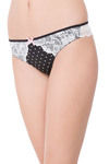 Zivame Contrast Trim Polka Printed Low Rise Thong Panty- Black — thumbnail 4