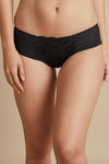 Zivame  Luxe Lace  All Over Floral Lace Mid Rise Hipster Panty- Black — thumbnail 1