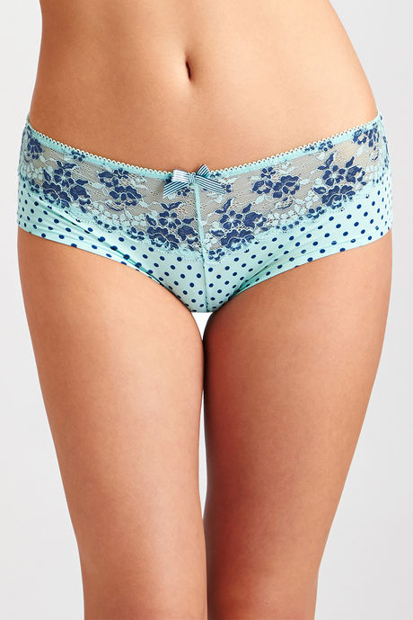 Zivame Front Lace Touch Bikini Panty- Blue  — image 2