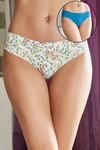 Zivame No Panty Line Laser Cut Tropical Floral N Solid Briefs (Pack of 2)- Multicolor — thumbnail 1