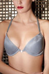 Precieux de Zivame Diamante Back Shimmer Cup Padded Wired Front Open Bra-Grey — thumbnail 3