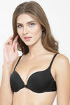 PrettyCat Padded Wired Front Closure Push-Up Bra - Black — thumbnail 3