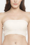 PrettyCat Double Layered Wirefree With Removable Pad Strapless Bra - Beige — thumbnail 4