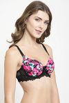 PrettyCat Padded Wired T-Shirt Bra - Black — thumbnail 2
