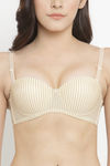 PrettyCat Padded Wired Strapless Push-Up Bra - Beige — thumbnail 6