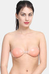 PrettyCat Single Layered Demi Coverage Stick-On Bra - Peach — thumbnail 1