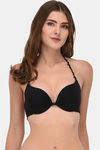 PrettyCat Push-Up 3/4Th Coverage Halter Bra - Black — thumbnail 1