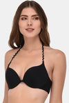 PrettyCat Push-Up 3/4Th Coverage Halter Bra - Black — thumbnail 4