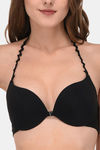 PrettyCat Push-Up 3/4Th Coverage Halter Bra - Black — thumbnail 5