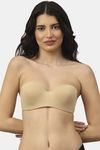 PrettyCat Padded Demi Coverage Strapless Bra - Beige — thumbnail 1
