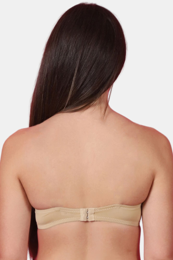 PrettyCat Padded Demi Coverage Strapless Bra - Beige — image 2
