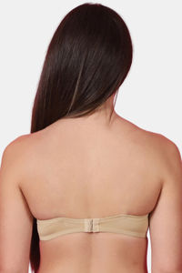PrettyCat Padded Demi Coverage Strapless Bra - Beige — thumbnail 2
