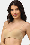 PrettyCat Padded Demi Coverage Strapless Bra - Beige — thumbnail 3