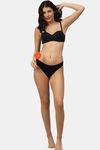 PrettyCat Padded Demi Coverage Strapless Bra - Black — thumbnail 5