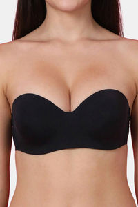 PrettyCat Padded Demi Coverage Strapless Bra - Black — thumbnail 6