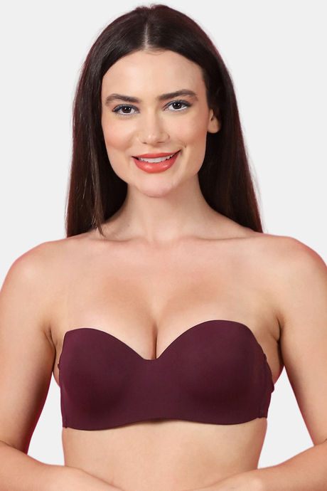 PrettyCat Padded Demi Coverage Strapless Bra - Burgundy Buy PrettyCat Padded Demi Coverage Strapless Bra - Burgundy