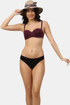 PrettyCat Padded Demi Coverage Strapless Bra - Burgundy — thumbnail 6