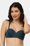 PrettyCat Padded Demi Coverage Strapless Bra - Green — thumbnail 3