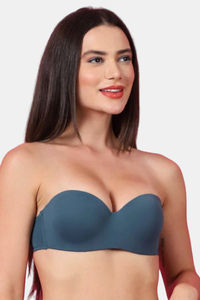 PrettyCat Padded Demi Coverage Strapless Bra - Green — thumbnail 3