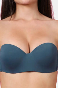 PrettyCat Padded Demi Coverage Strapless Bra - Green — thumbnail 6