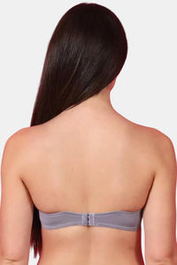 PrettyCat Padded Demi Coverage Strapless Bra - Grey — thumbnail 2