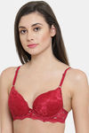 PrettyCat Padded 3/4Th Coverage Lace Bra Bra - Maroon — thumbnail 3