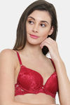 PrettyCat Padded 3/4Th Coverage Lace Bra Bra - Maroon — thumbnail 4