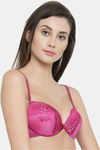 PrettyCat Padded 3/4Th Coverage Lace Bra Bra - Pink — thumbnail 3