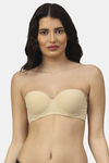 PrettyCat Padded Demi Coverage Strapless Bra - Beige — thumbnail 1
