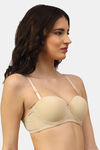 PrettyCat Padded Demi Coverage Strapless Bra - Beige — thumbnail 4