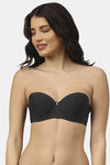 PrettyCat Padded Demi Coverage Strapless Bra - Black — thumbnail 1