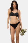 PrettyCat Padded Demi Coverage Strapless Bra - Black — thumbnail 6