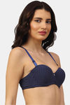 PrettyCat Padded Demi Coverage Strapless Bra - Blue — thumbnail 3