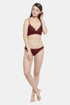 PrettyCat Padded 3/4Th Coverage Lace Bra Bra - Maroon — thumbnail 6