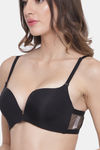 PrettyCat Padded 3/4Th Coverage Stick-On Bra - Black — thumbnail 4