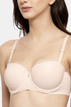 PrettyCat Padded Demi Coverage Strapless Bra - Beige — thumbnail 4