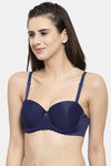 PrettyCat Padded Demi Coverage Strapless Bra - Blue — thumbnail 3
