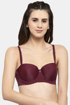 PrettyCat Padded Demi Coverage Strapless Bra - Wine — thumbnail 1
