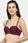 PrettyCat Padded Demi Coverage Strapless Bra - Wine — thumbnail 3