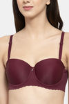PrettyCat Padded Demi Coverage Strapless Bra - Wine — thumbnail 4