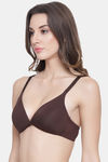 PrettyCat Padded 3/4Th Coverage T-Shirt Bra - Brown — thumbnail 3